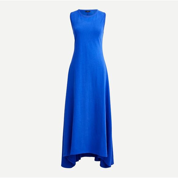 J. CREW High Low Tank Maxi Dress Cobalt Blue Sz S {3E2} - Picture 2 of 9